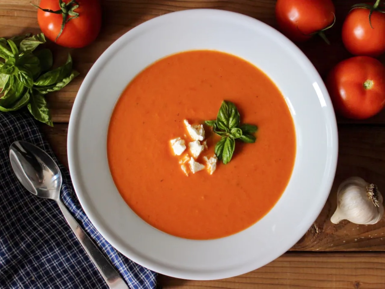 Greek Tomato Soup with Feta Cheese
