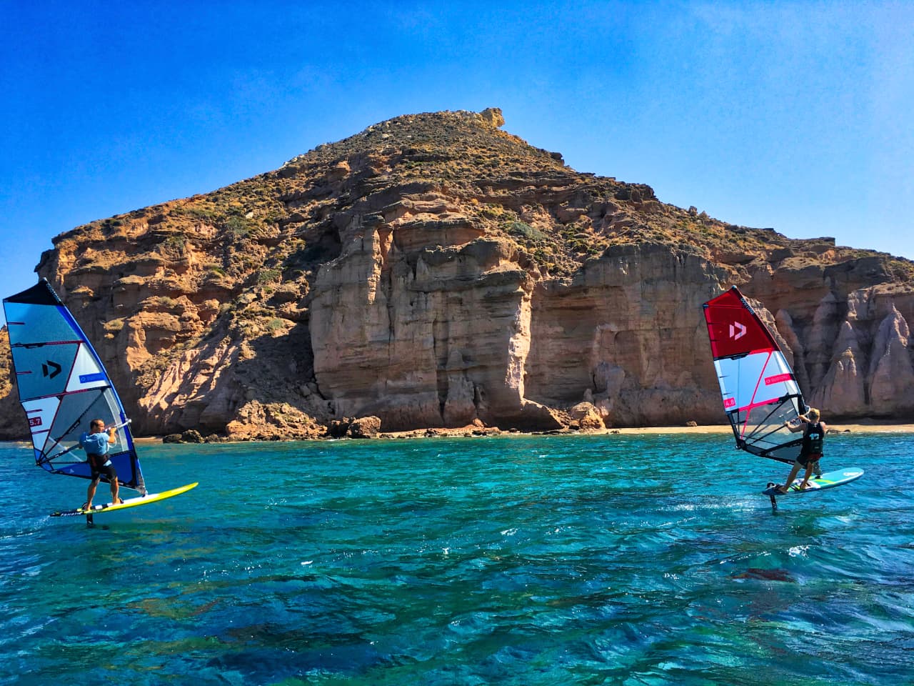 windsurfing lessons kouremenos beach, foil windsurfing lessons kouremenos, windsurfing rentals, foil windsurfing rentals east crete, kouremenos beach best place for windsurfing, best windsurfing center crete, best equipment for windsurfing crete