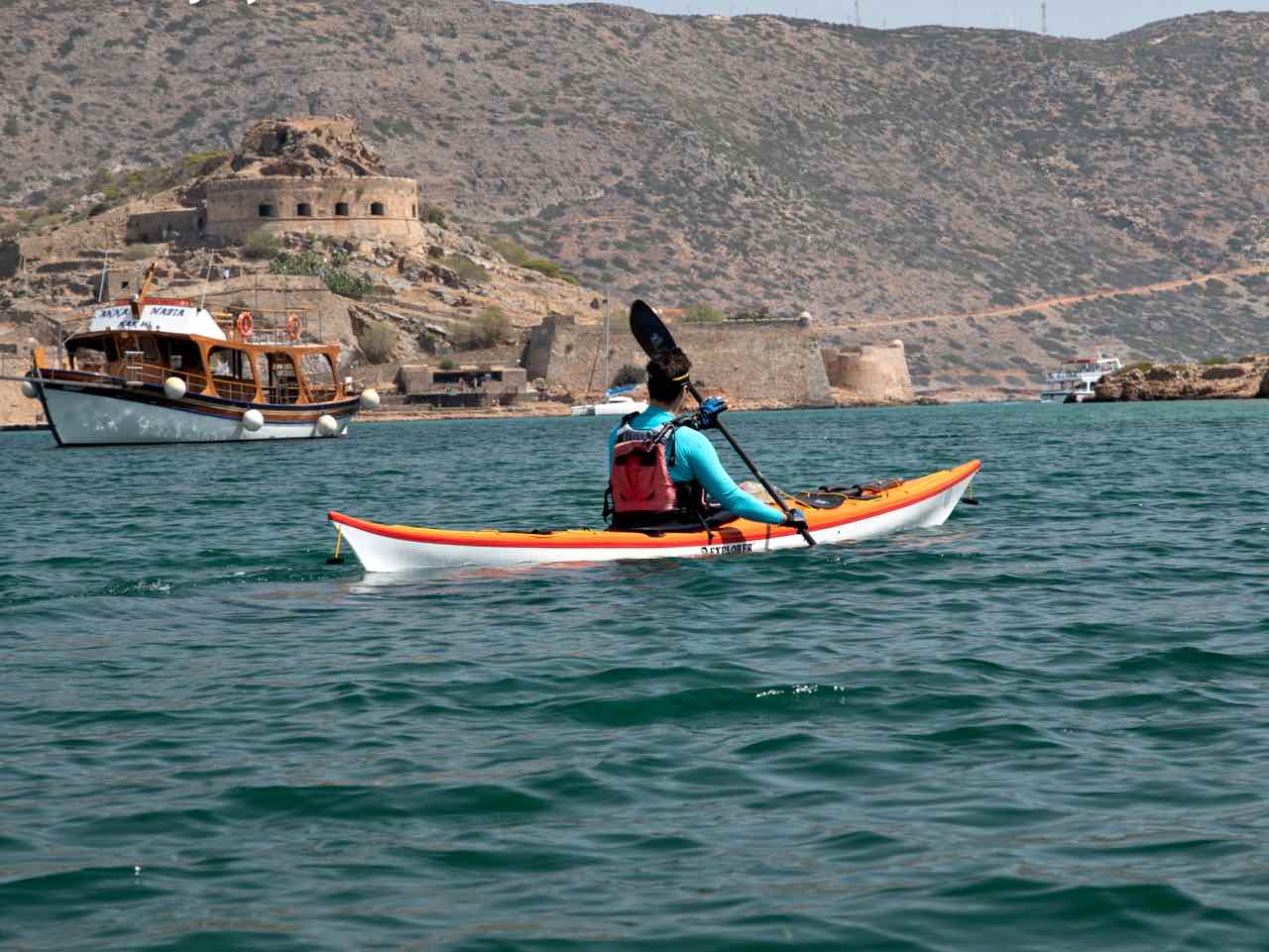 sea kayak trip elounda spinalonga, east crete sea kayak daily trips, best sea kayak elounda spinalonga, activities crete lasithi, activities elounda spinalonga
