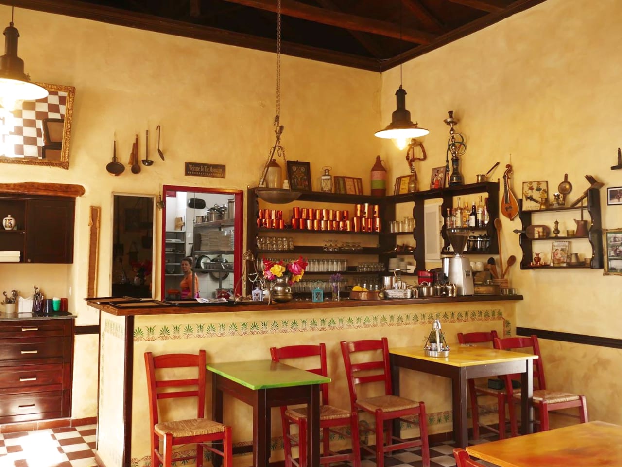 The interior of Old School at Anidri Village, Paleo scolio anidri village, old school anidri village paleochora, eatery restaurant paleo scolio