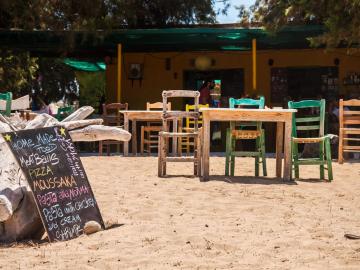sarakiniko beach, gavdos island crete, gavdos studios, cafe sarakiniko beach