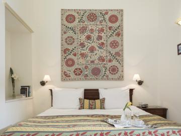 Standard Room bedroom, casa delfino hotel chania crete, boutique hotel chania, best small hotel old town chania