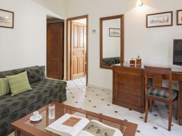 one bedroom suite interior, casa delfino hotel chania, boutique hotel chania, best small hotel chania crete